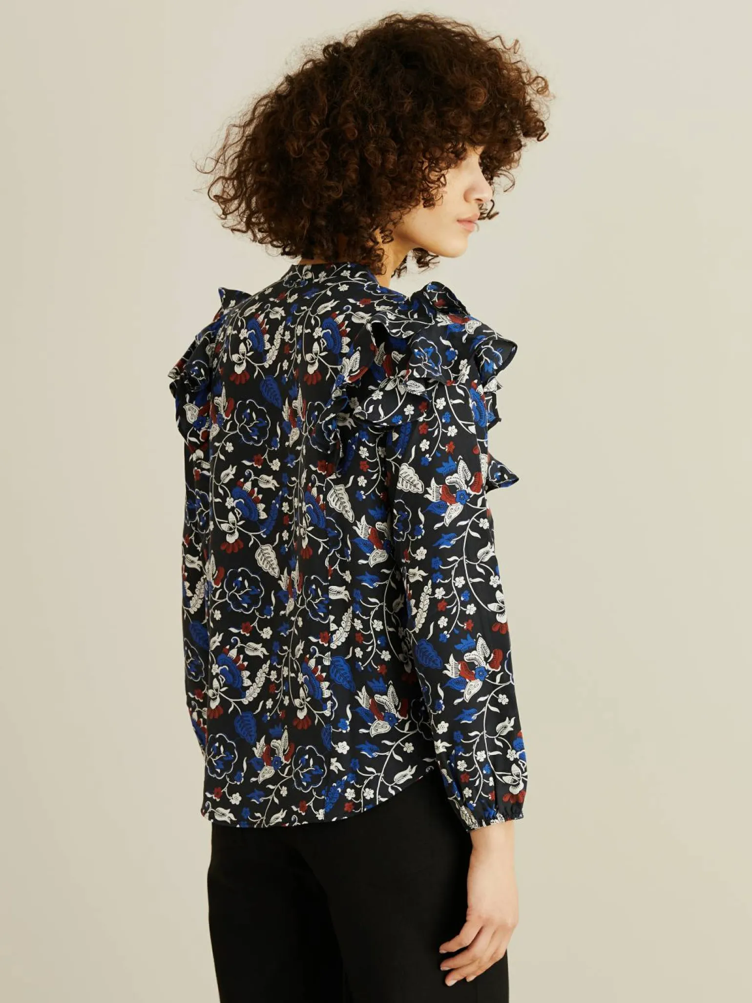 Seidenbluse mit floralem Print 'Jaya' Multi