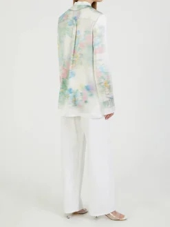 Seidenbluse mit graphischen Print Multi
