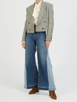 Seidenbluse mit Lavallière-Kragen Crème