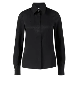 Seidenbluse mit Monogram Schwarz