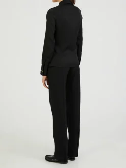 Seidenbluse mit Monogram Schwarz