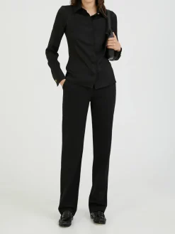Seidenbluse mit Monogram Schwarz