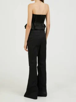 Seiden-Bustier-Top Schwarz