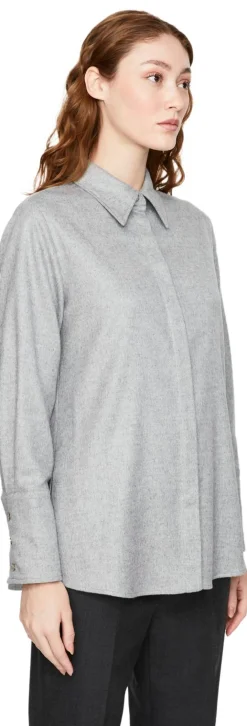 Seiden-Cashmere-Hemd Grau