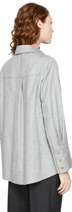Seiden-Cashmere-Hemd Grau