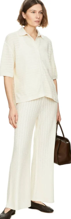 Seiden-Cashmere-Hose 'St.Tropez' Ecru