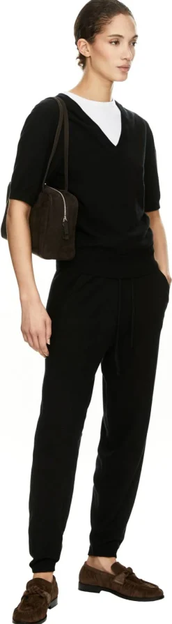Seiden-Cashmere Jogginghose Black