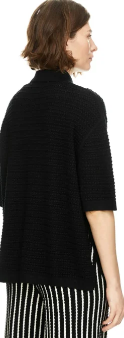Seiden-Cashmere-Shirt mit Hemdkragen 'Antibes' Nero