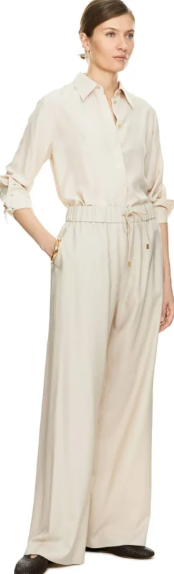 Seidenhemd Beige