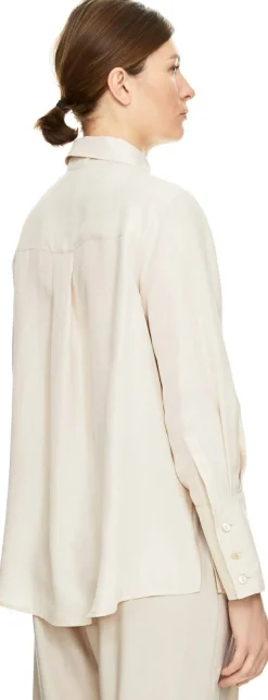 Seidenhemd Beige