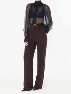Seidenhose Braun