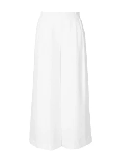 Seidenhose 'Nerola Crashed' mit Crinkle-Optik Bianco