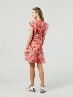 Seiden-Kleid 'Fungi Forest' Rot
