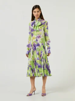Seidenkleid Grün/Violett
