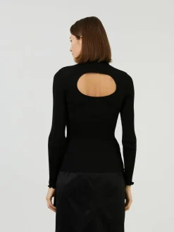 Seiden-Langarmshirt Schwarz