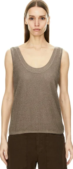 Seiden-Leinentop 'Emmily' Taupe