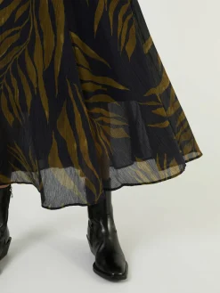 Seiden-Maxikleid 'Faraya' Navy/Avocado