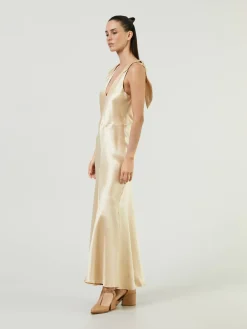 Seiden-Maxikleid 'Havilland' Crème