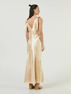 Seiden-Maxikleid 'Havilland' Crème