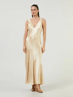 Seiden-Maxikleid 'Havilland' Crème
