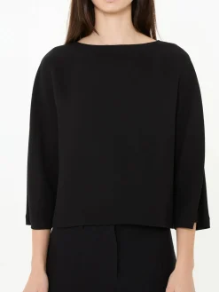 Seidenshirt 'Faurelle' mit 3/4 Ärmel Schwarz