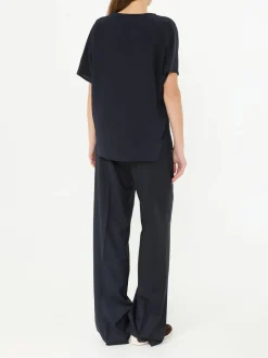 Seidenshirt Marineblau