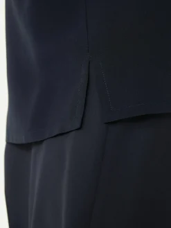 Seidenshirt Marineblau