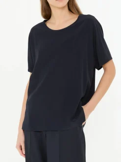 Seidenshirt Marineblau