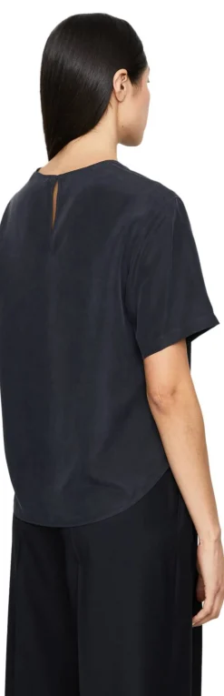Seidenshirt 'Narcissa' Navy