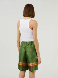 Seidenshorts Dunkelgrün