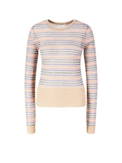 Semitransparentes Langarmshirt mit Fairisle-Muster Multi