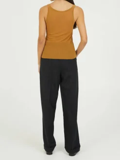 Semitransparentes Tanktop 'Bastia' Cognac