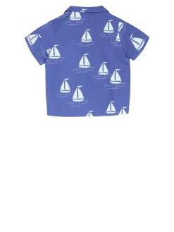 Shirt 'Sailling Boats' Blau/Weiß