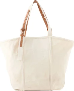Shopper aus Canvas Crème
