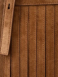 Shopper 'Fringed' aus Veloursleder Camel