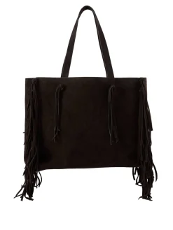 Shopper 'Joni' aus Veloursleder Espresso