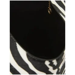 Shopper 'Lotus Mini' aus Kalbshaar mit Zebra Print Schwarz