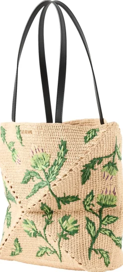 Shopper Paula's Ibiza 'Puzzle Fold Tote Artichoke Medium' Natural/Green
