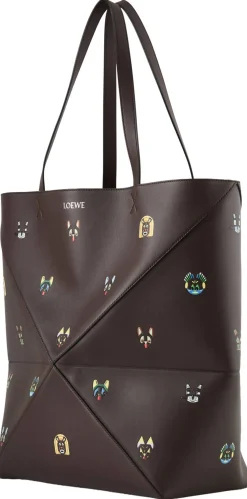 Shopper 'Puzzle Fold Tote' mit Katzen-Prints Braun