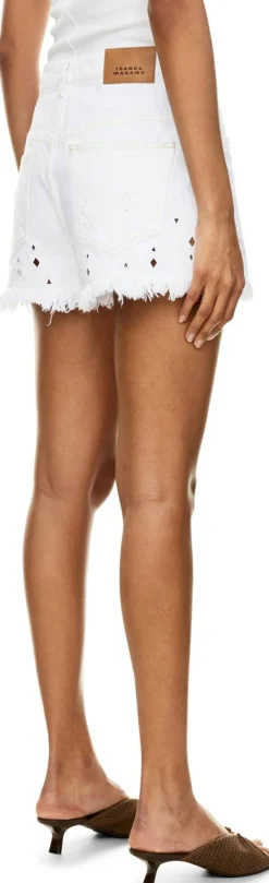 Shorts 'Aecia' mit Logo-Patch Crème