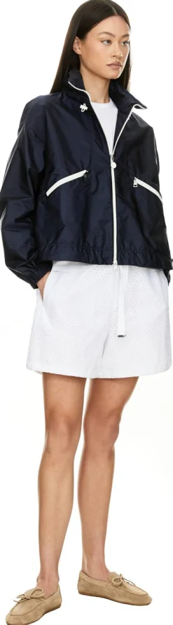 Shorts aus San Gallo- und Baumwollpopeline Weiß