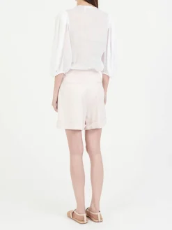 Shorts aus Satin Rosé