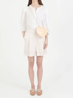 Shorts aus Satin Rosé