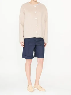 Shorts mit Bundfalten Marineblau