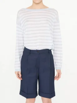 Shorts mit Bundfalten Marineblau