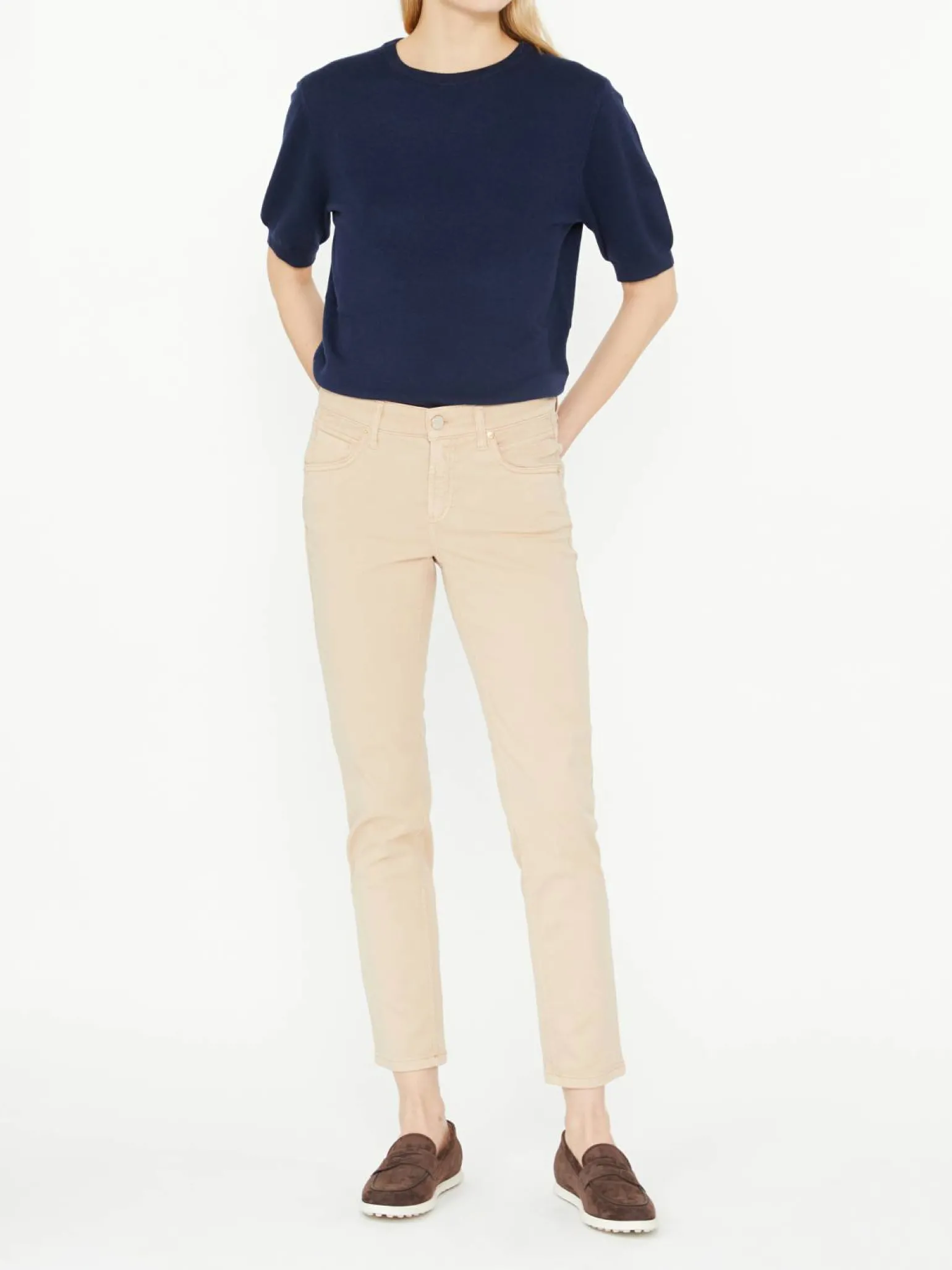Slim-Fit-Jeans 'Piper Cropped' Beige