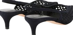 Slingback-Pumps Marineblau