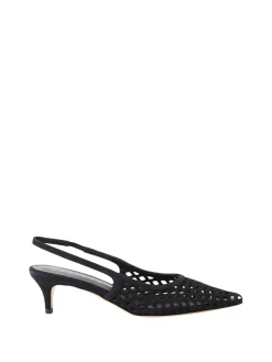Slingback-Pumps Marineblau