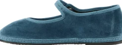 Slipper 'Mary Jane' aus Samt Azzurro Adriatico