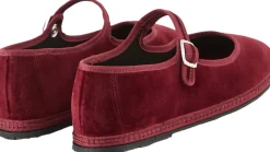 Slipper 'Mary Jane' aus Samt Bordeaux Sipario